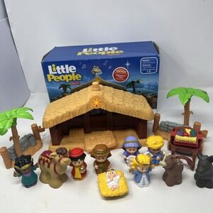 Fisher-Price Little People Deluxe Christmas Nativity Set Working Incomplete